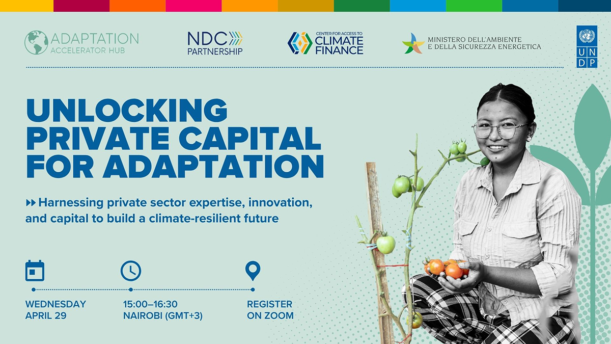Webinar banner: Catalyzing Change: Unlocking Private Capital for Climate Adaptation