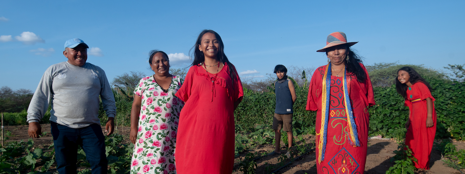 Colombians standing in a field