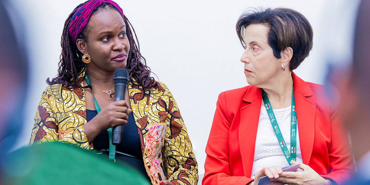 Rita Effah, Senior Climate Finance Officer and Coordinator of the Africa Climate Change Fund, African Development Bank (left)