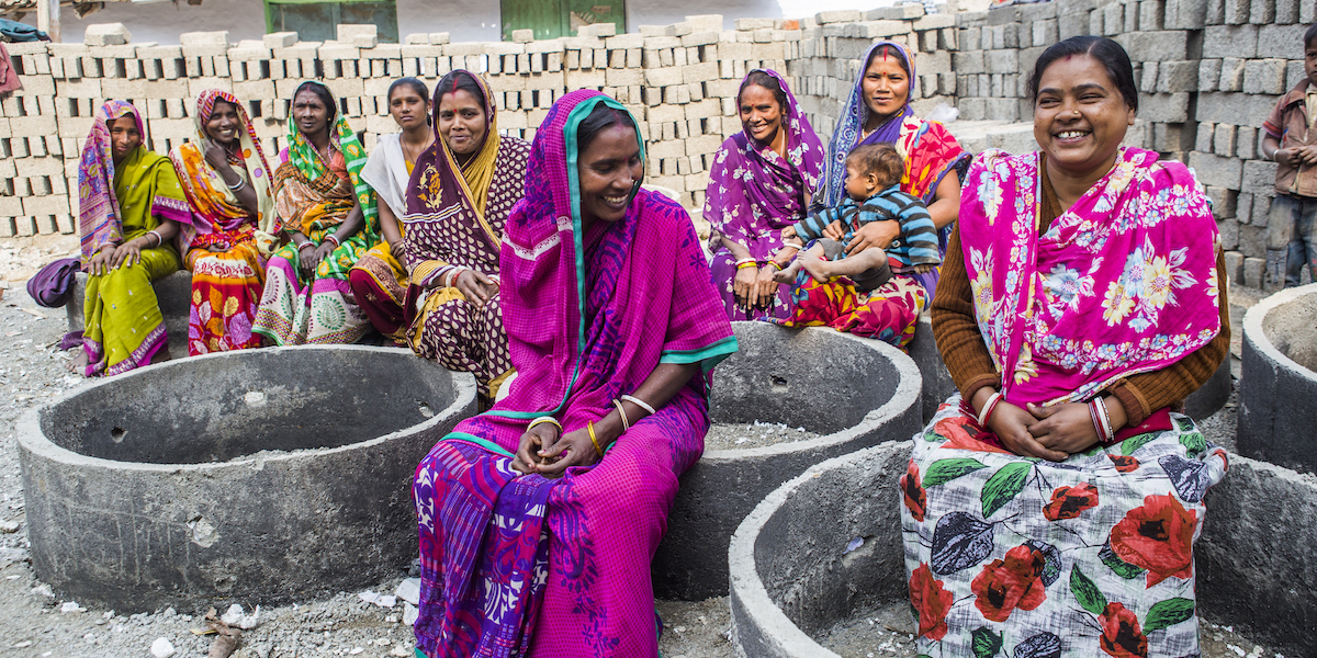 Indian women sitting together 