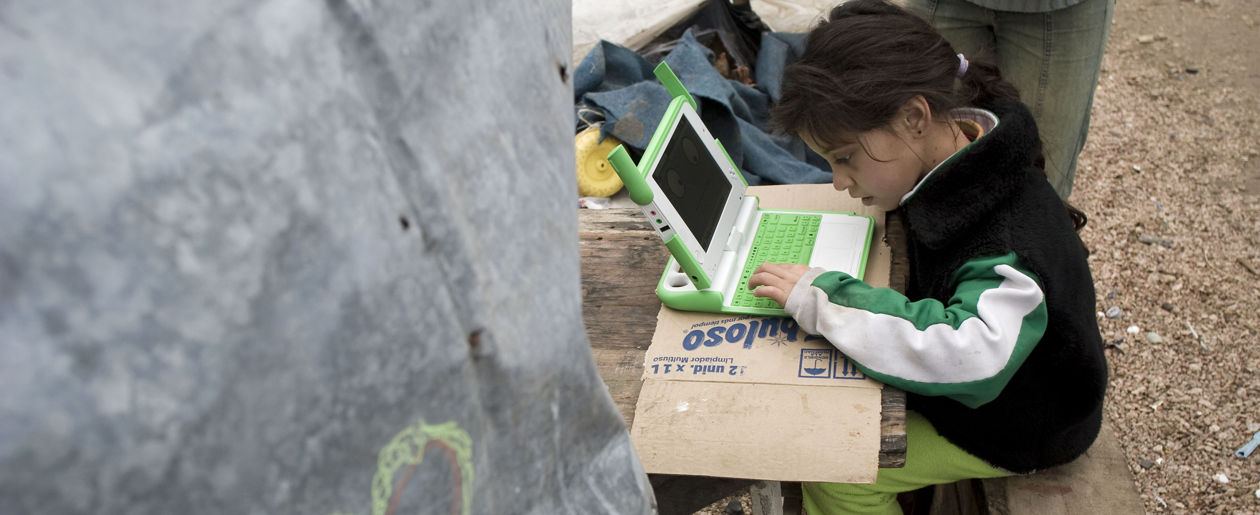 Young girl learning on laptop in Uruguay 