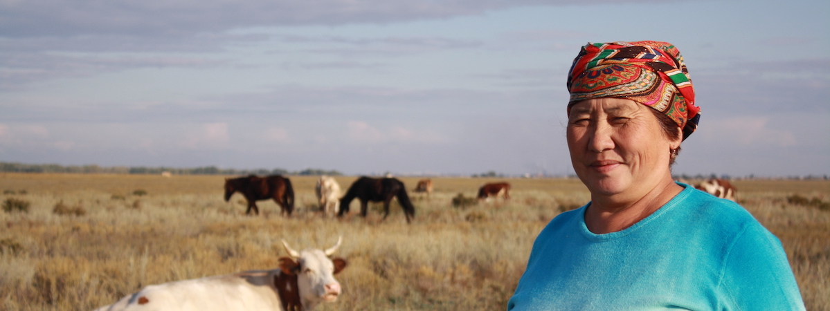 Female herder in Kazakhstan