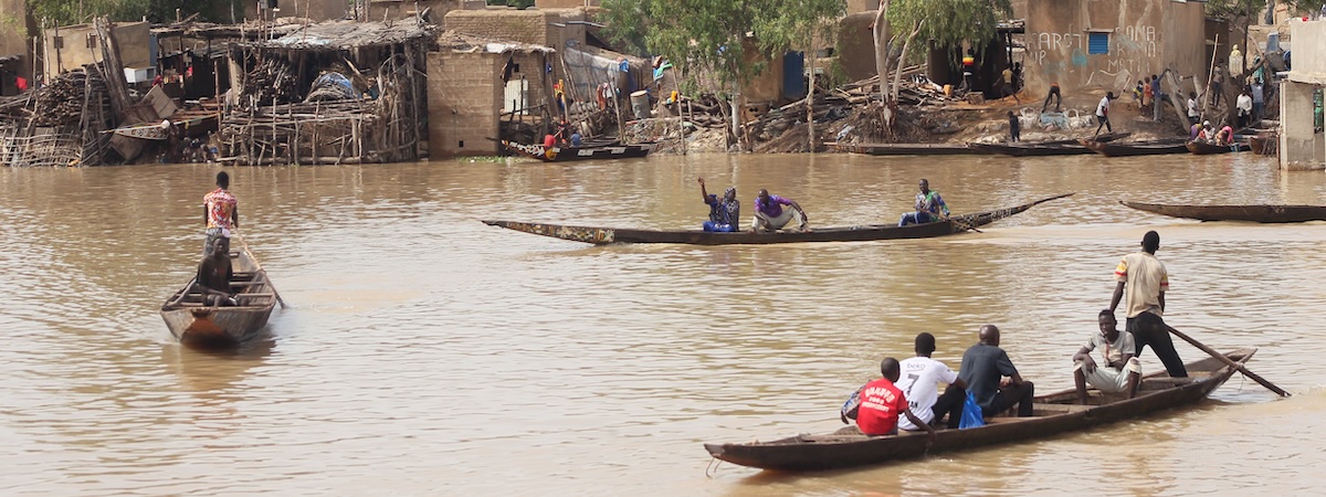 Fisherman in Mali on a river 