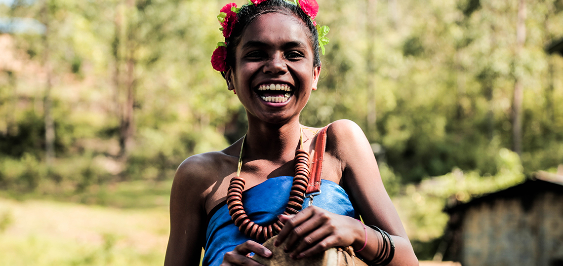 A young Timorese girl in traditional dress
