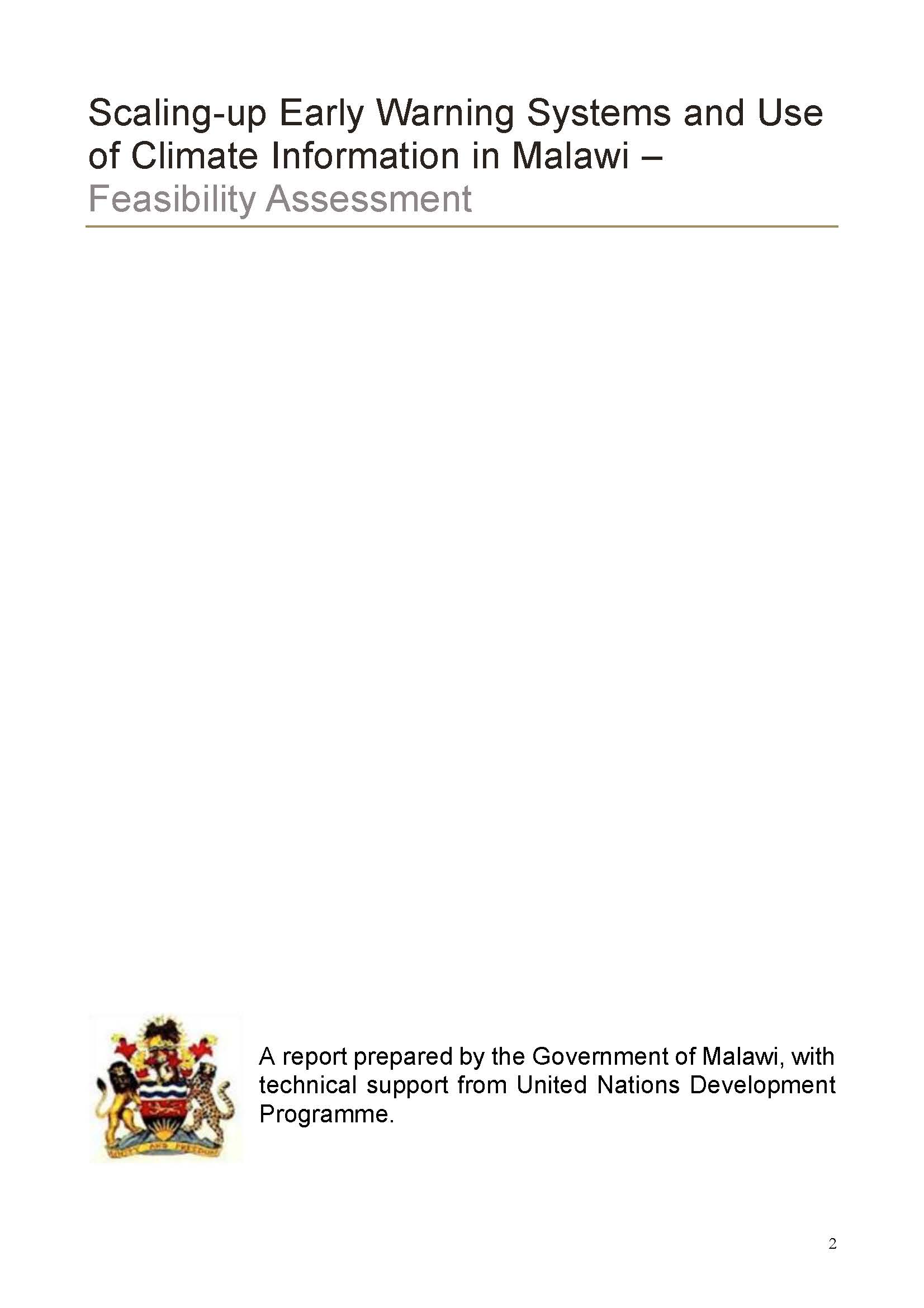 Feasibility Study Undp Climate Change Adaptation