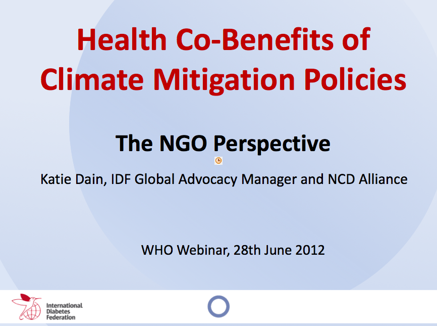 Health Co-Benefits of Climate Mitigation Policies: The NGO Perspective ...