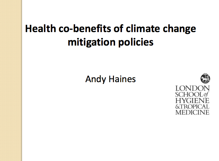 Health Co-Benefits of Climate Change Mitigation Policies - WHO Webinar ...