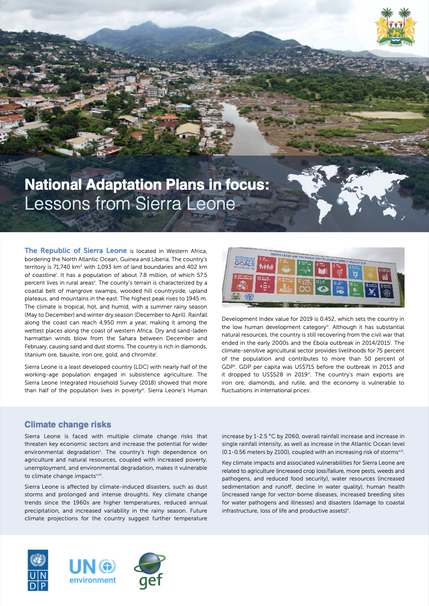 National Adaptation Plan in Focus: lessons from Sierra Leone | UNDP ...